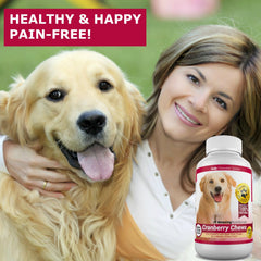 Amazing Nutritionals friandises canneberge pour chien, étiquette en gros plan