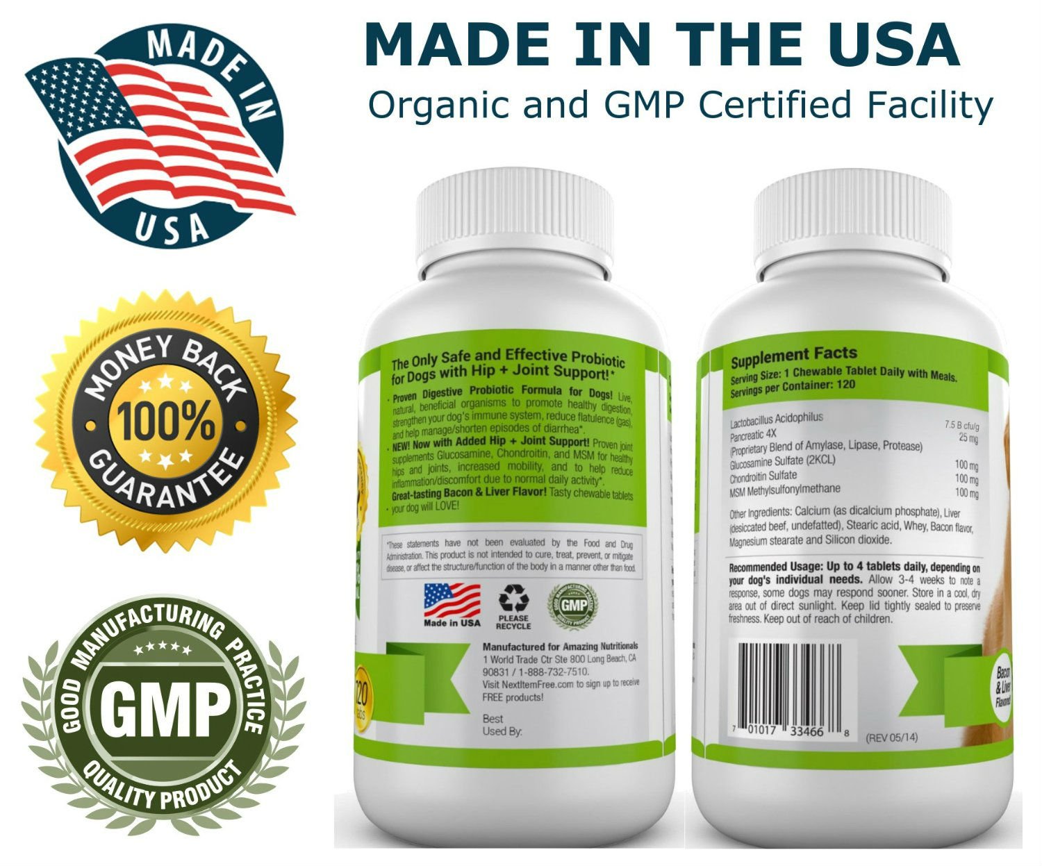 Amazing Nutritionals pour chien: dosage quotidien facile pour les propriétaires.