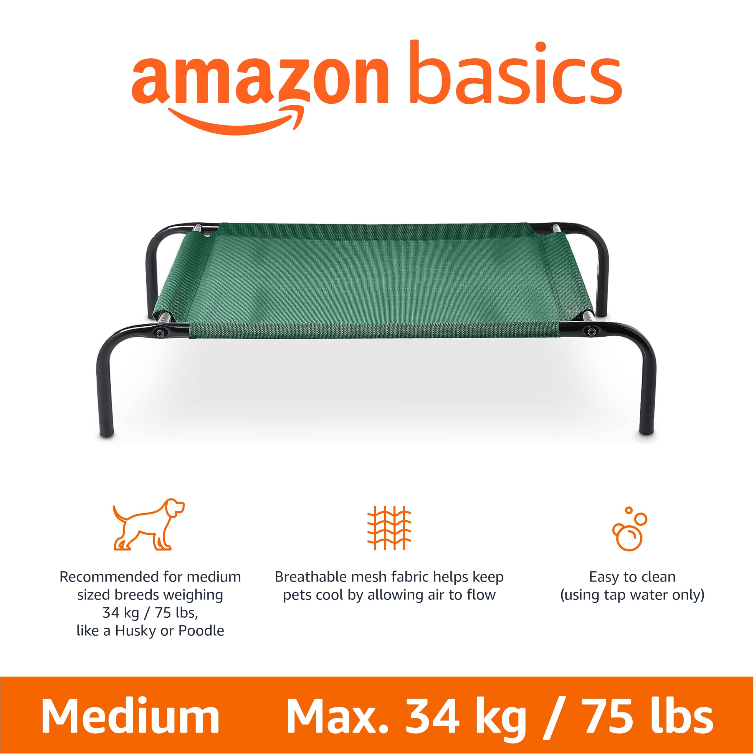 Armature métallique robuste du lit chien Amazon Basics.