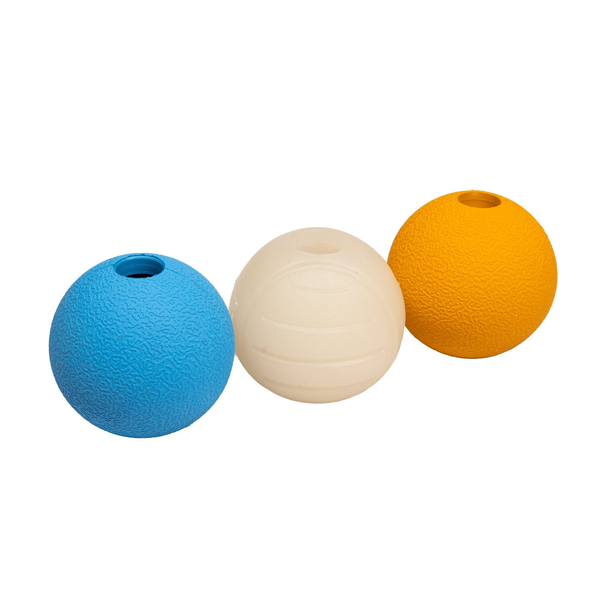Balle Amazon Basics en caoutchouc bleu pour sessions de fetch durables.