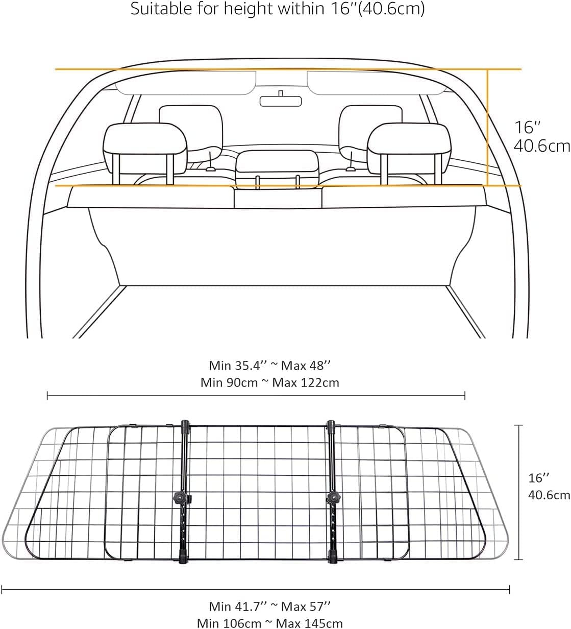 Barrière Amazon Basics installation rapide, attaches et montages faciles.