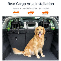 Barrière Amazon Basics en maille métallique, vue dégagée pour surveiller l’animal.