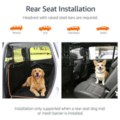 Barrière pour chien Amazon Basics reglable, largeur ajustable pour tout véhicule.
