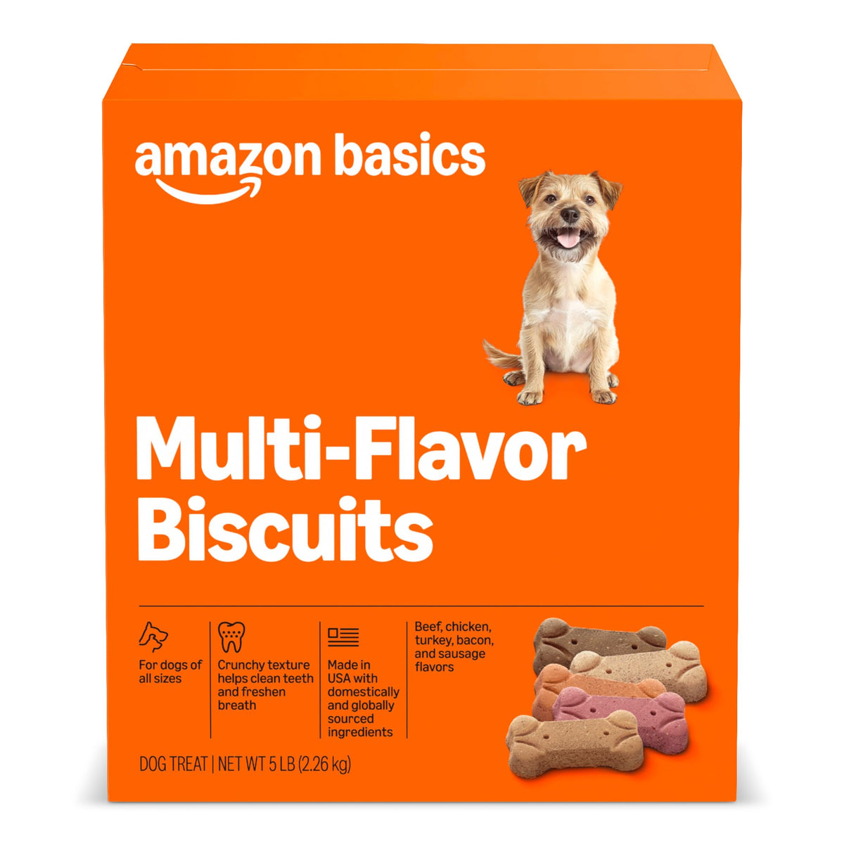 Amazon Basics biscuits chien saveurs multi: croquant attirant pour récompenser