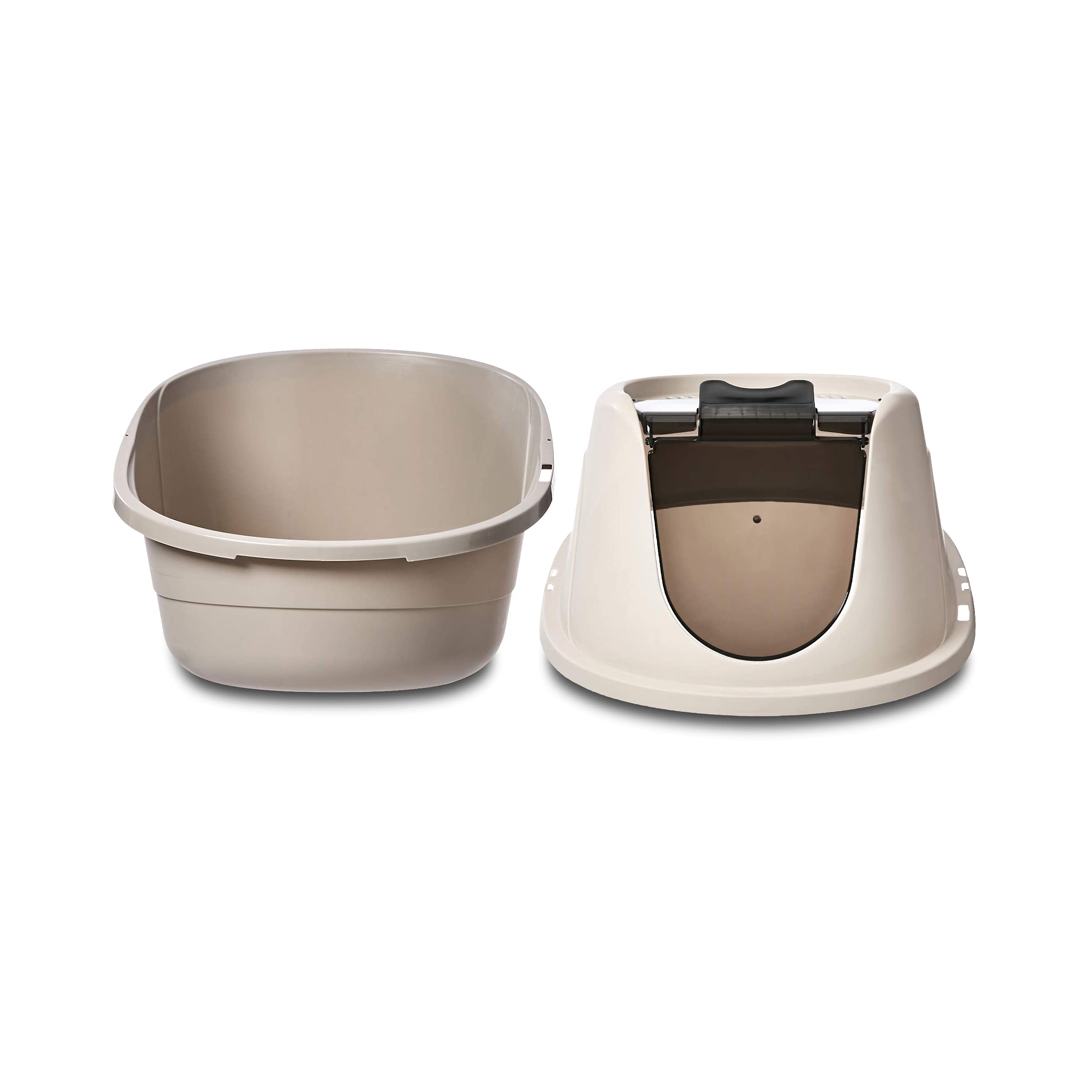 Boîte-litière isolante Amazon Basics offre intimité et espace privé pour le chat.