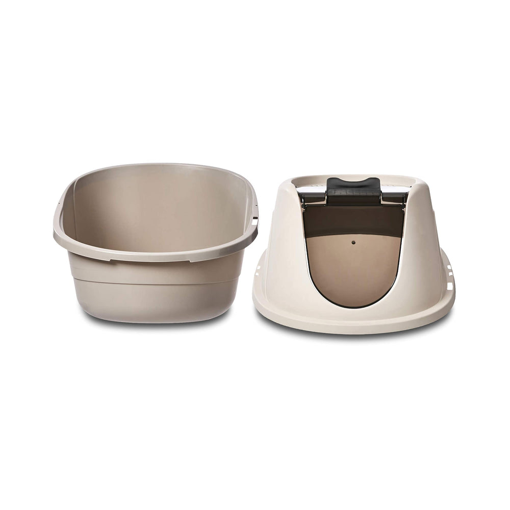Boîte-litière isolante Amazon Basics offre intimité et espace privé pour le chat.