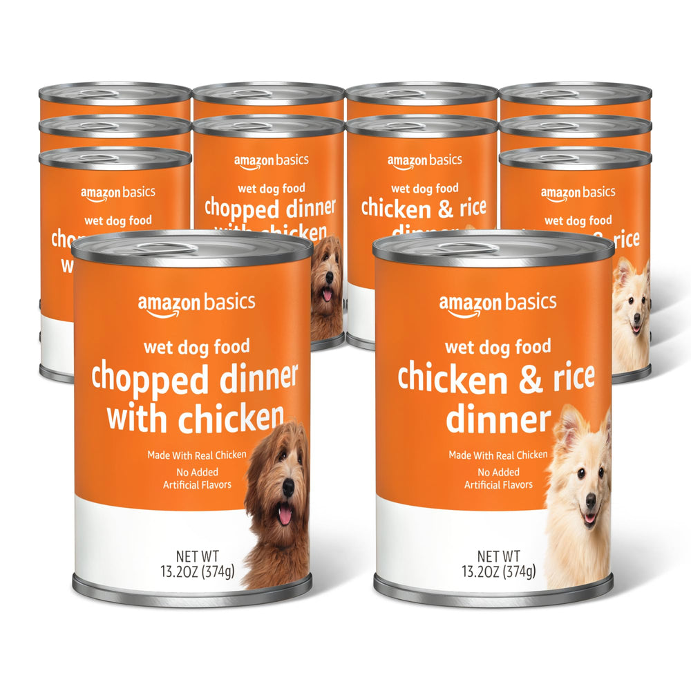 Amazon Basics Chopped Dinner poulet et riz en boîte, repas pratique pour chien