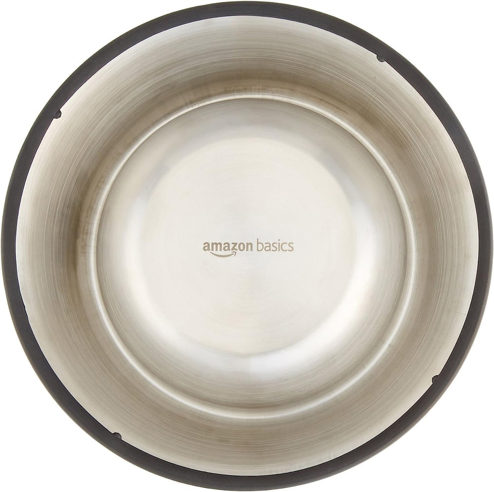 Bol Amazon Basics en inox pour chats sans odeur, hygiène simple.