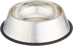 Bol Amazon Basics en inox avec base antidérapante pour repas sans glissade.