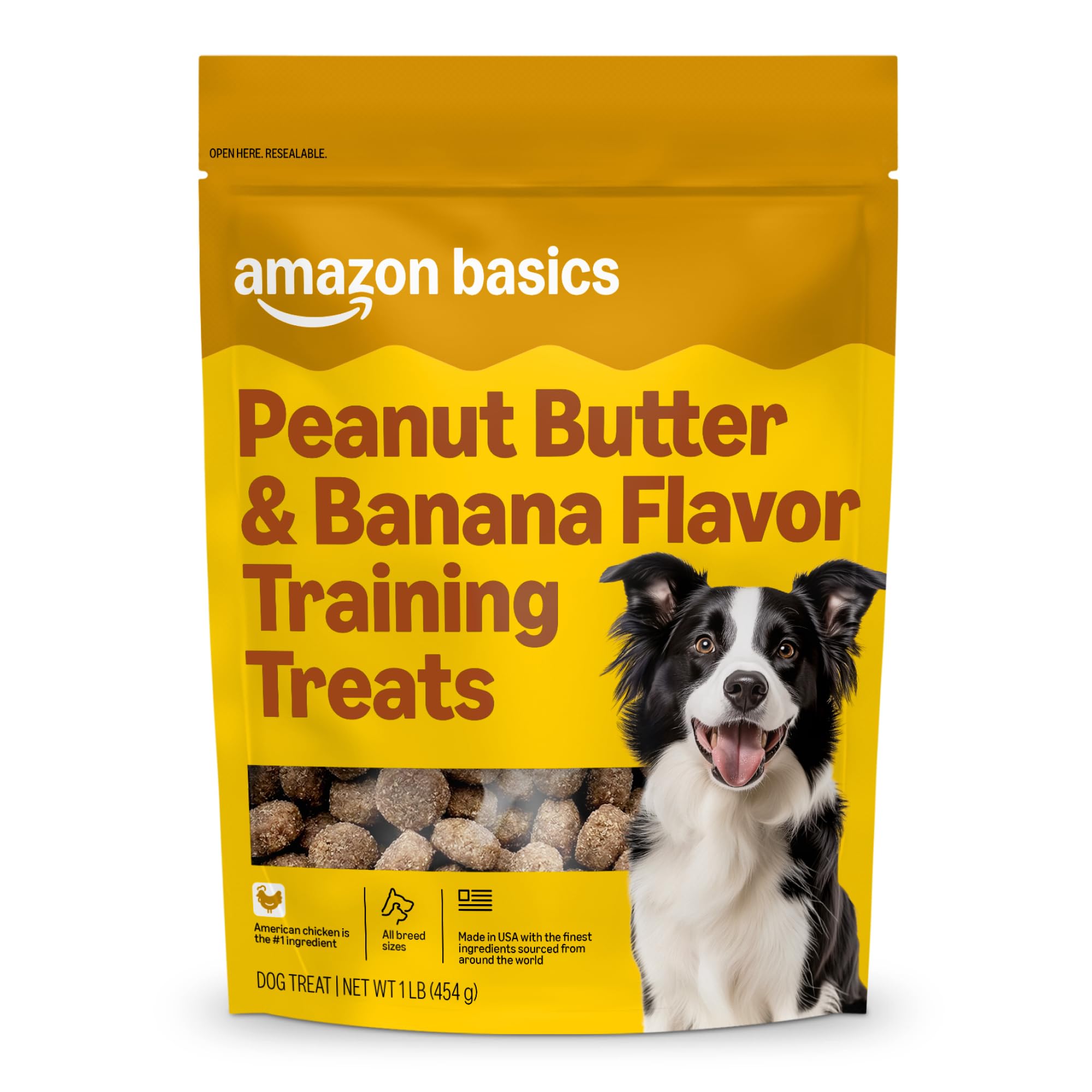 Amazon Basics bouchées d'entraînement chien saveur beurre arachide-banane récompense pratique