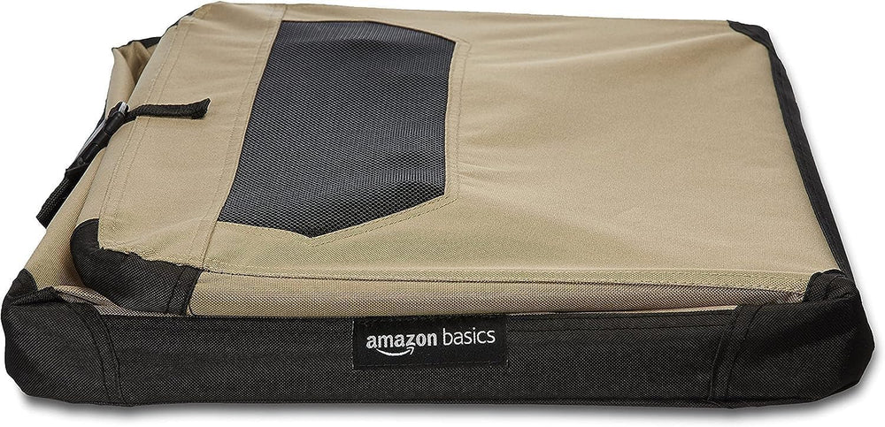Amazon Basics cage-chien-en-tissu-doux assemblage rapide sans outils, prêt à l'emploi.