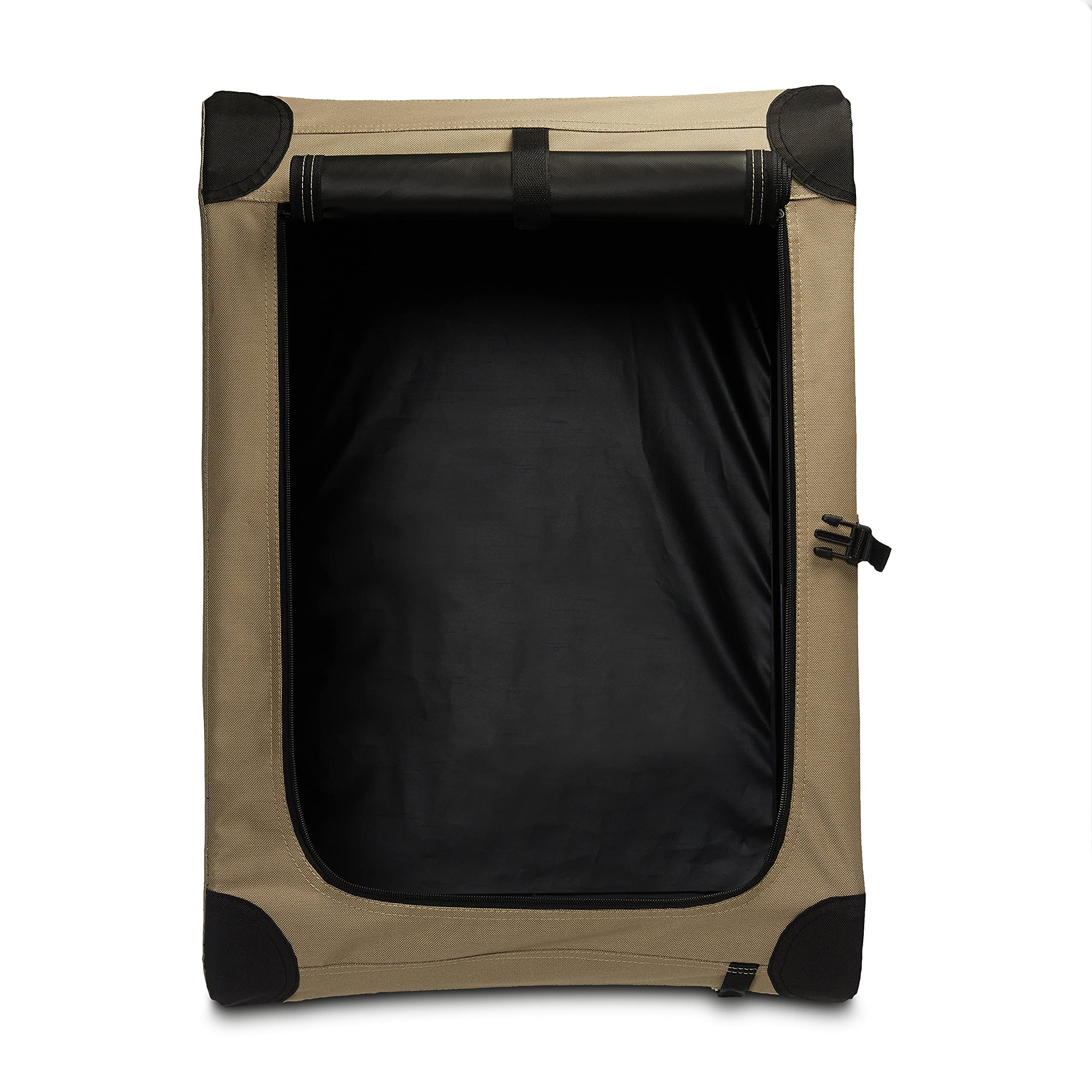 Amazon Basics cage-chien-en-tissu-doux structure légère et pliable, transport facile.