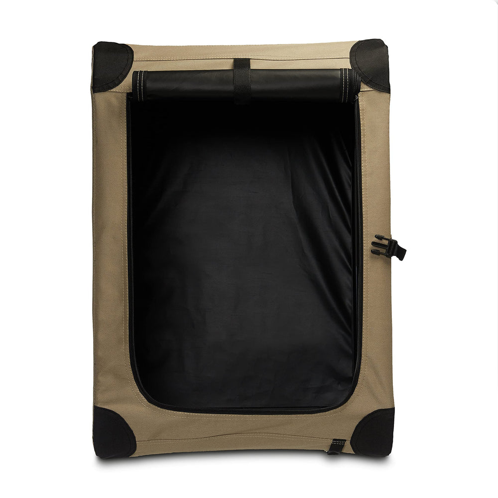 Amazon Basics cage-chien-en-tissu-doux structure légère et pliable, transport facile.