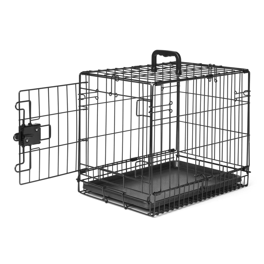 Amazon Basics cage chien métal pliable avec porte unique, confinement sûr et visibilité.
