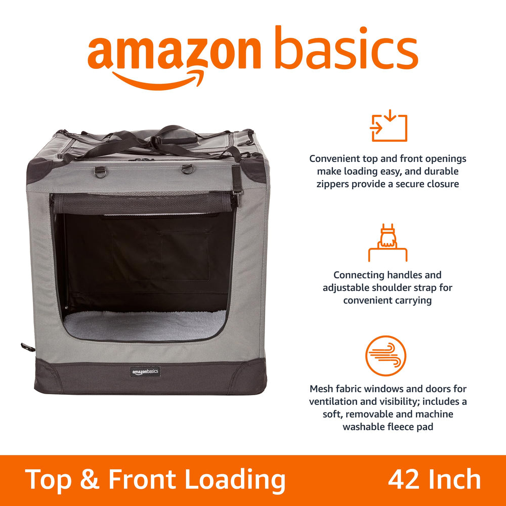 Cage Amazon Basics pour chien avec maille ventilée et visibilité
