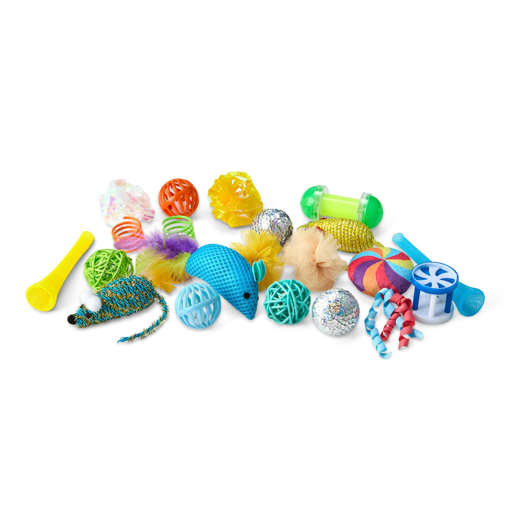 Amazon Basics Chat: ensemble de 20 jouets pour stimulation et activité.