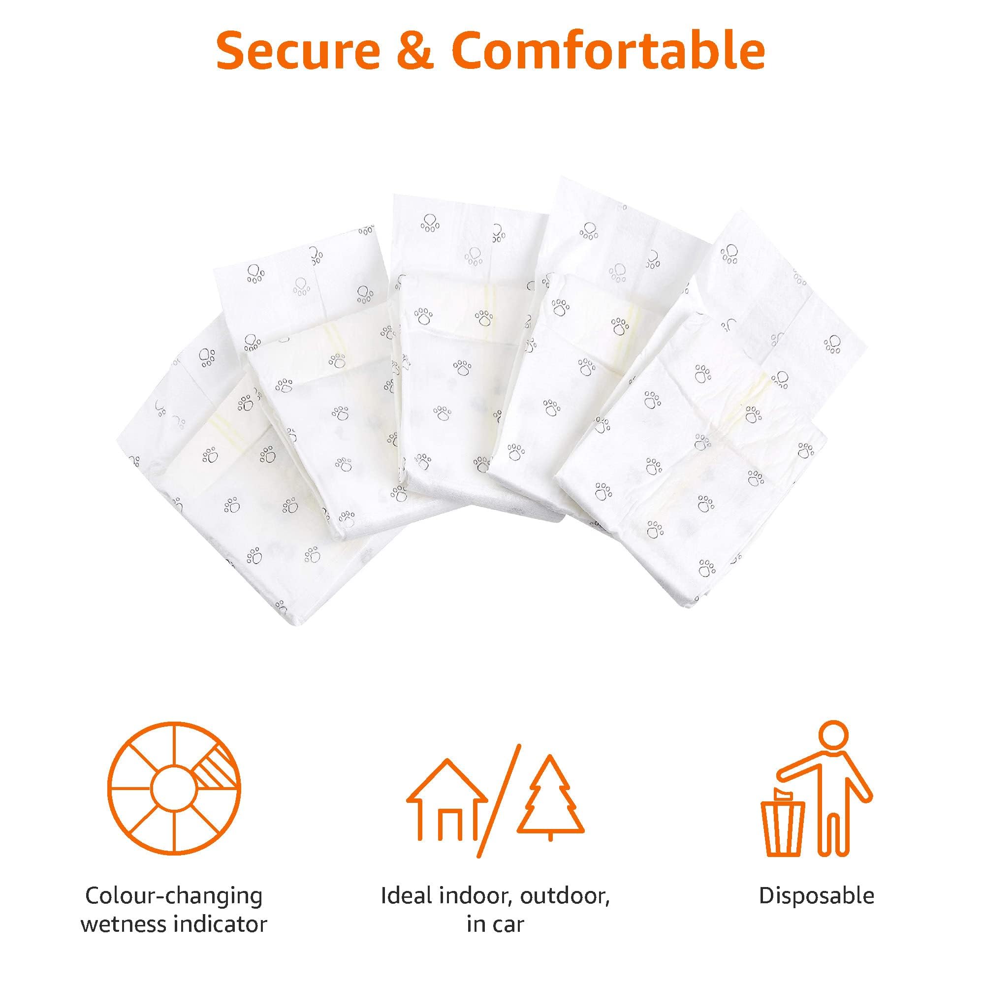 Protection anti-fuite fiable des couches Amazon Basics pour chien mâle grande