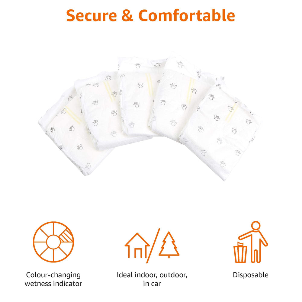 Indicateur d’humidité qui change de couleur sur les couches Amazon Basics.
