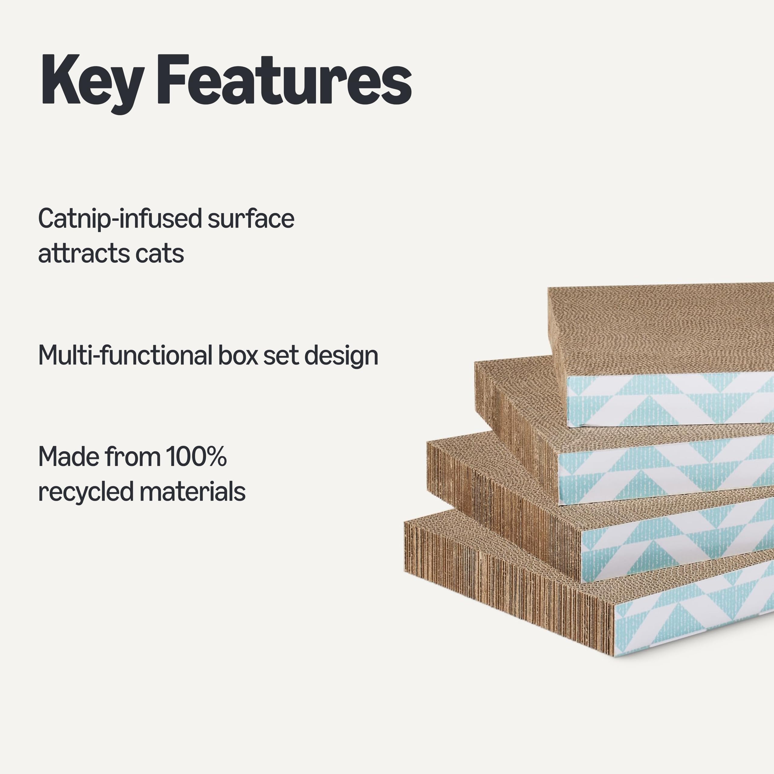 Amazon Basics griffes-chat-carton bleu avec dalles: protège meubles et divertit.