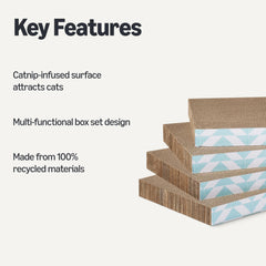 Amazon Basics griffes-chat-carton bleu avec dalles: protège meubles et divertit.