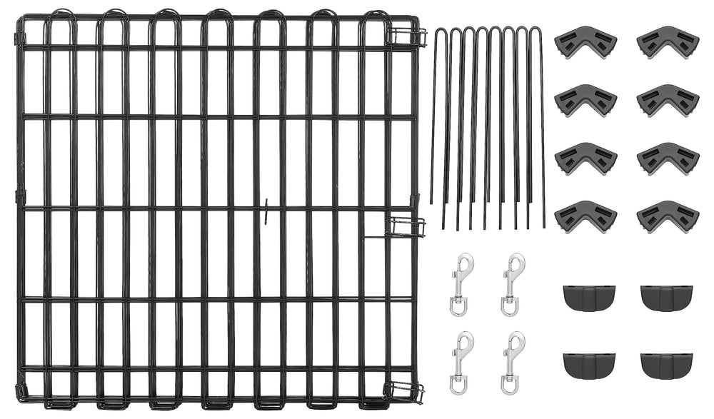 Dimensions 60x60x24 pouces, espace adapté pour petits chiens.