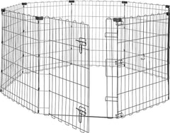 Enclos Amazon Basics octogonal noir pour chien, parfait pour intérieur.