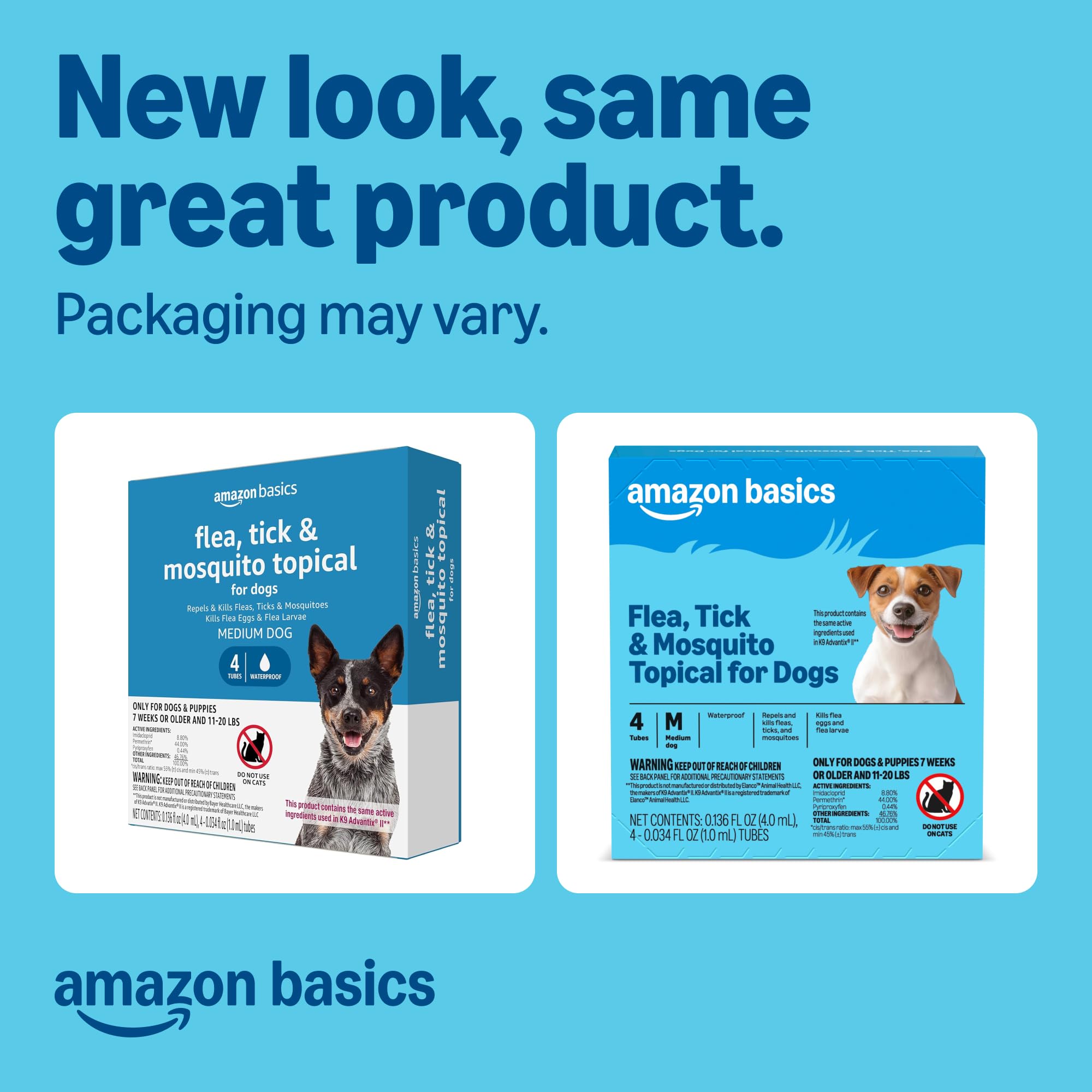 Amazon Basics – pack de 4 doses, solution pratique pour la prévention mensuelle.