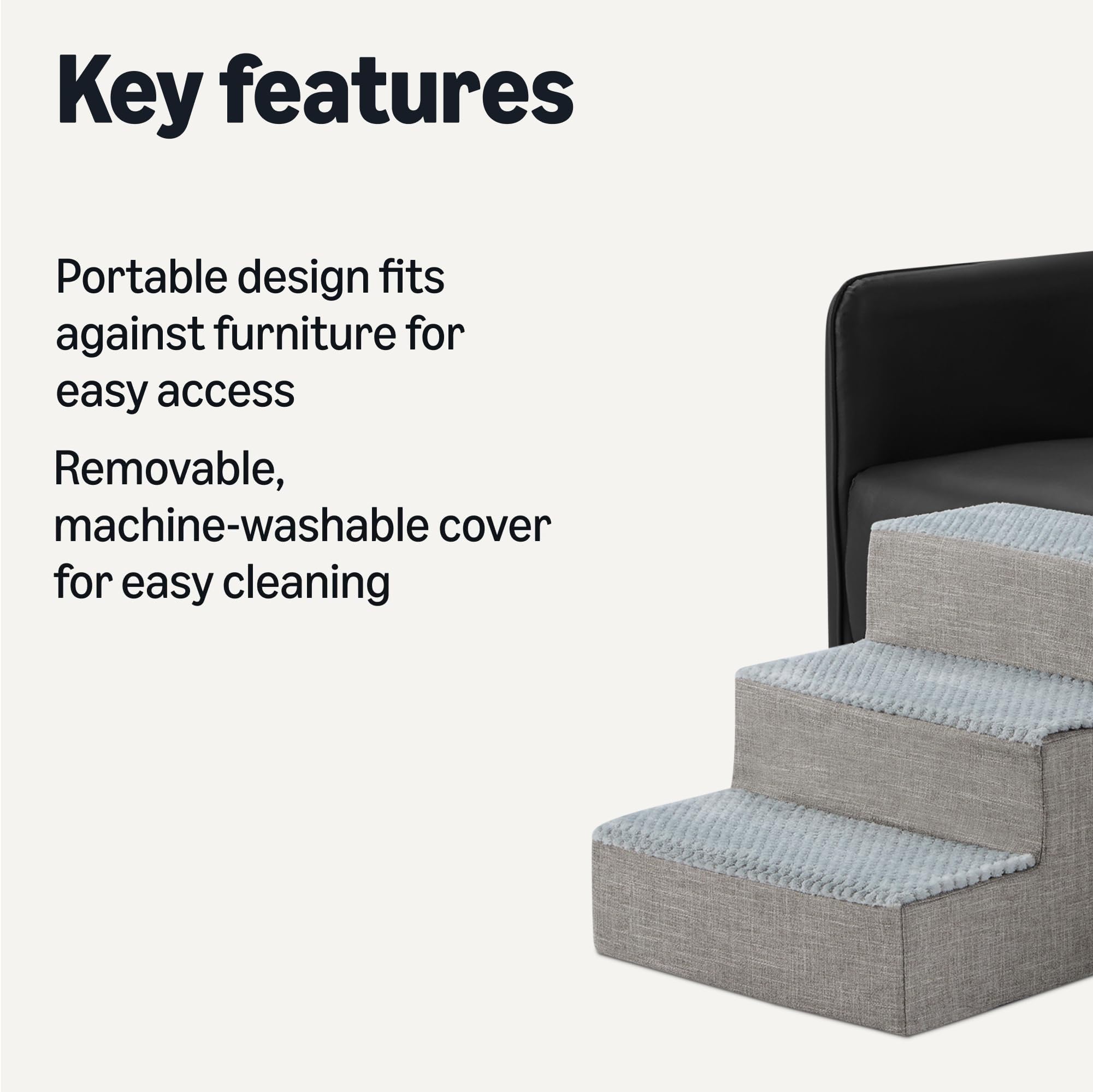 Amazon Basics escaliers pliables antiglisse, parfaits pour canapé et fauteuils.