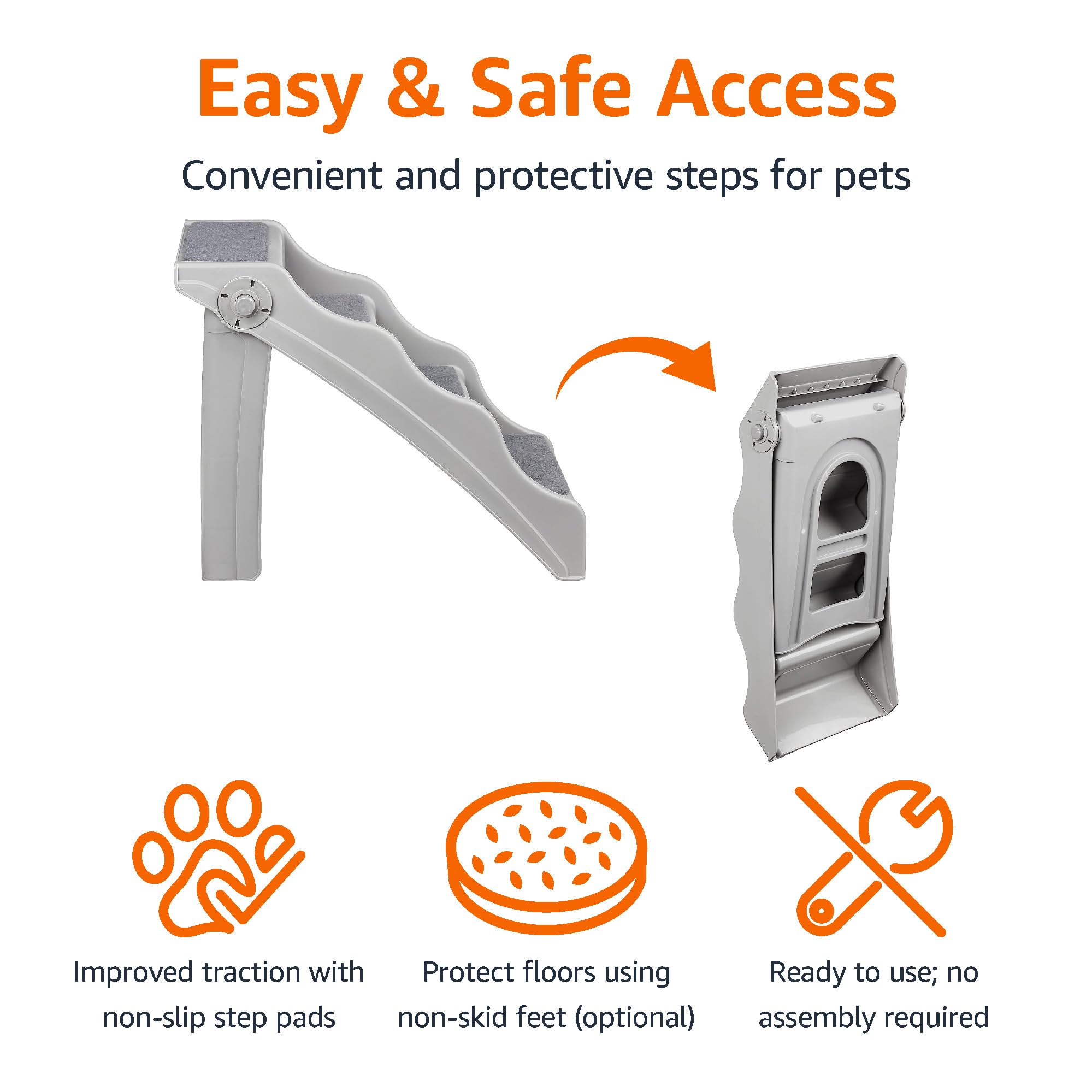 Escaliers Amazon Basics avec pieds antiderapants pour proteger le sol