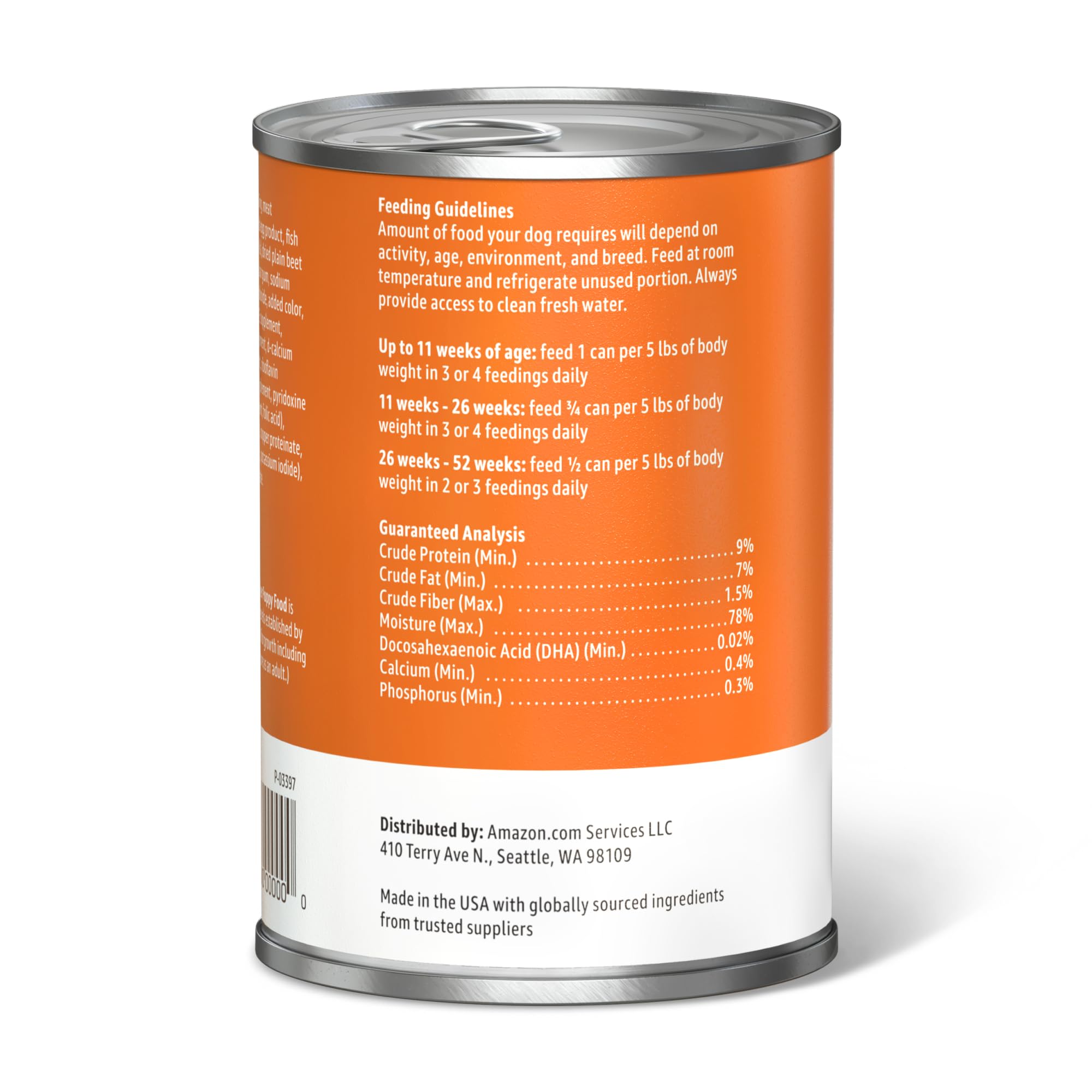 Fabriqué aux États‑Unis par Amazon Basics, ingrédients sélectionnés poulet et boeuf.