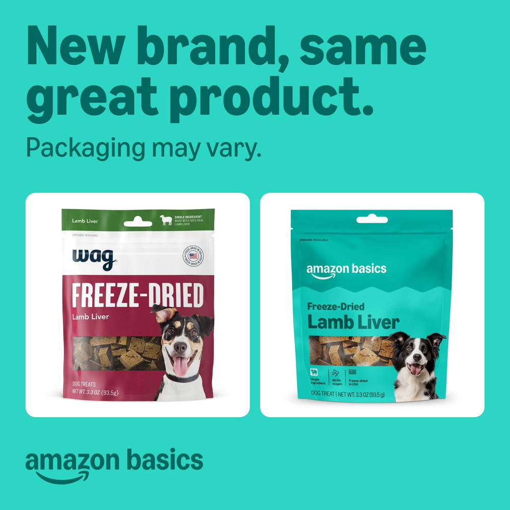 Foie d'agneau unique ingrédient Amazon Basics, source de protéines pour chiens actifs.