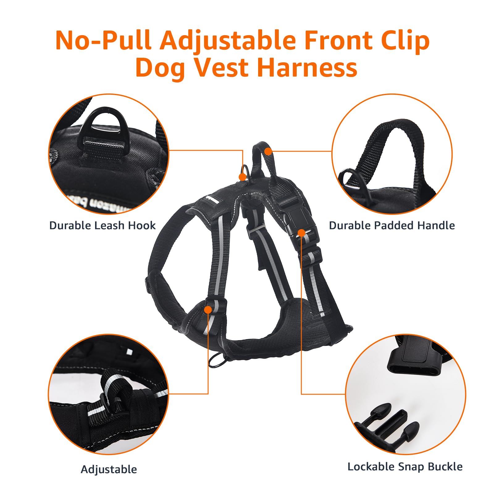 Harnais Amazon Basics durable en polyester pour chien.