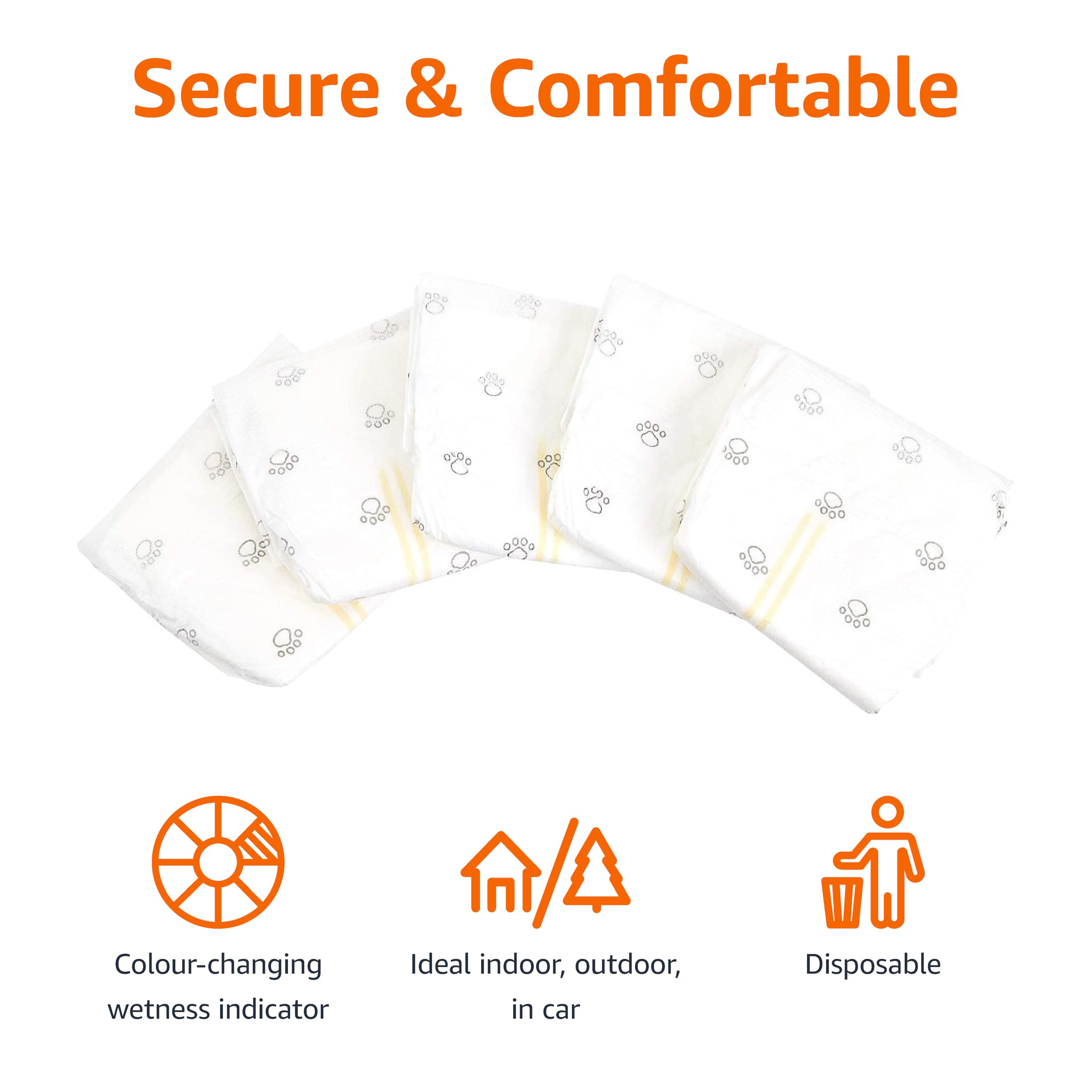 Couches pour chien mâle Amazon Basics, couches respirantes pour plus de confort.