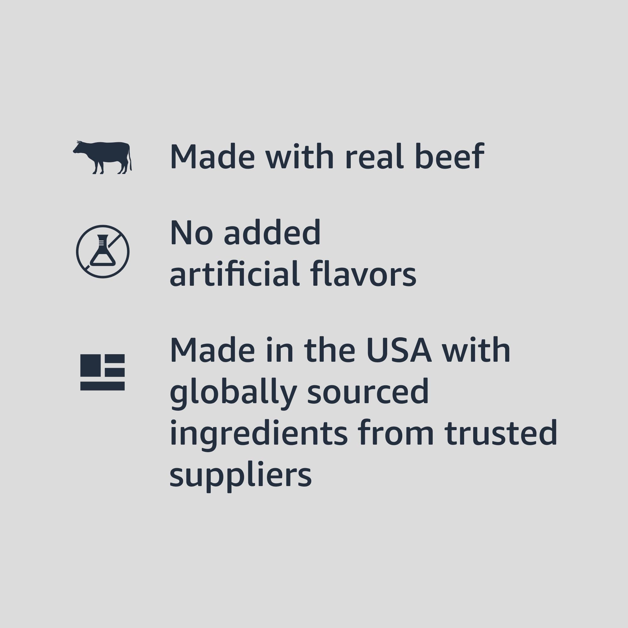 Amazon Basics ingrédients boeuf naturels – aperçu des composants frais.