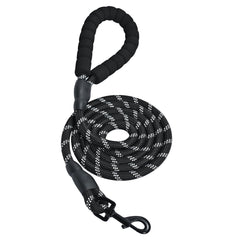 Laisse ronde Amazon Basics noir, vue d'ensemble, facile à manipuler pendant les promenades.
