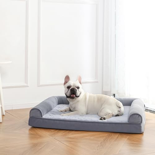 Amazon Basics lit-canapé chien gris, fond anti-dérapant stable