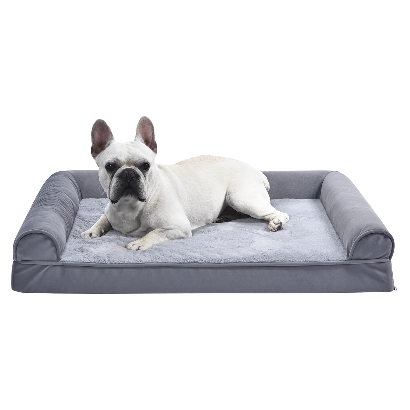 Amazon Basics lit-canapé chien gris, housse lavable en polyester