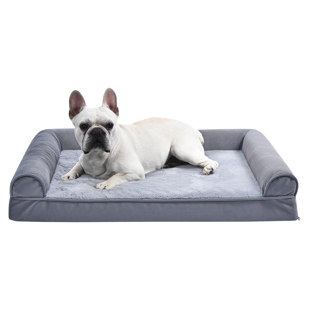 Amazon Basics lit-canapé chien gris, housse lavable en polyester