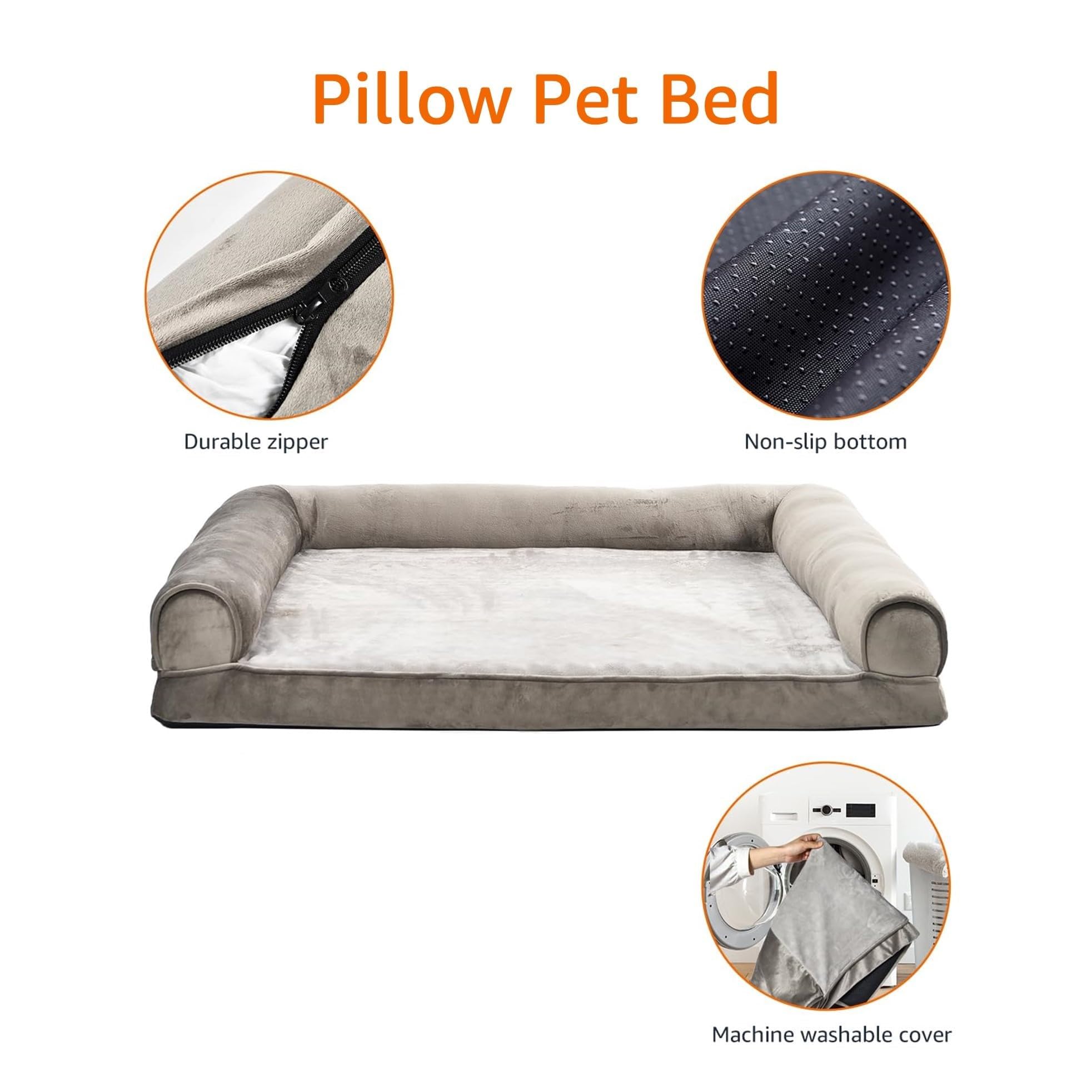 Grand lit chien 36x27 pouces offre espace généreux pour chiens moyens.