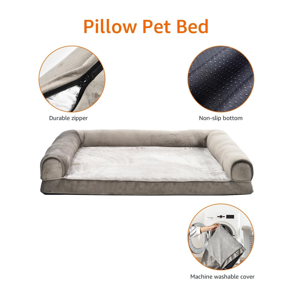 Grand lit chien 36x27 pouces offre espace généreux pour chiens moyens.