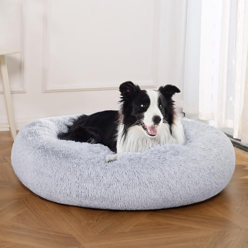 Amazon Basics lit donut lavable et facile d’entretien pour usage quotidien.