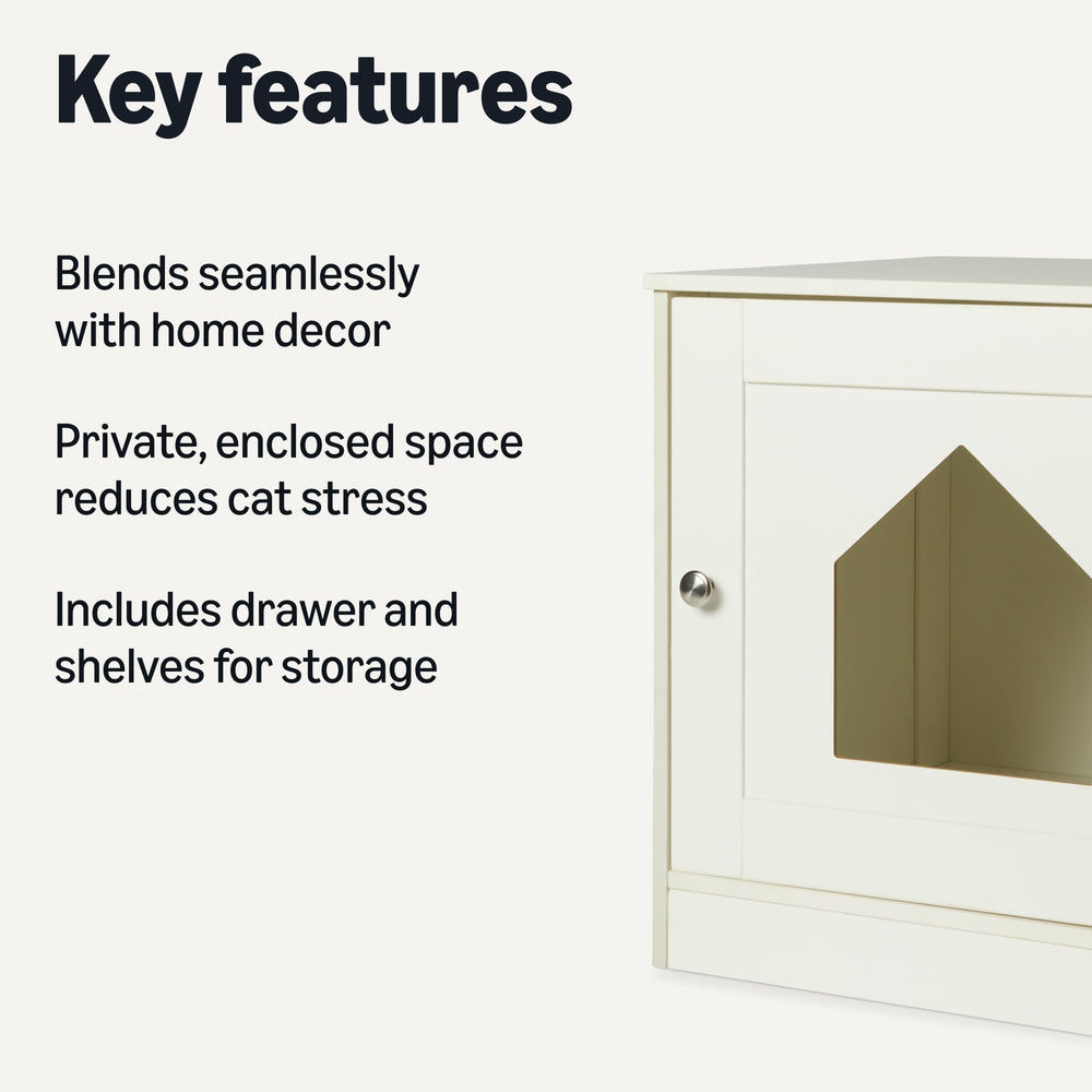 Amazon Basics litière pour chat: tiroir ouvert révélant l’intérieur pratique et propre.