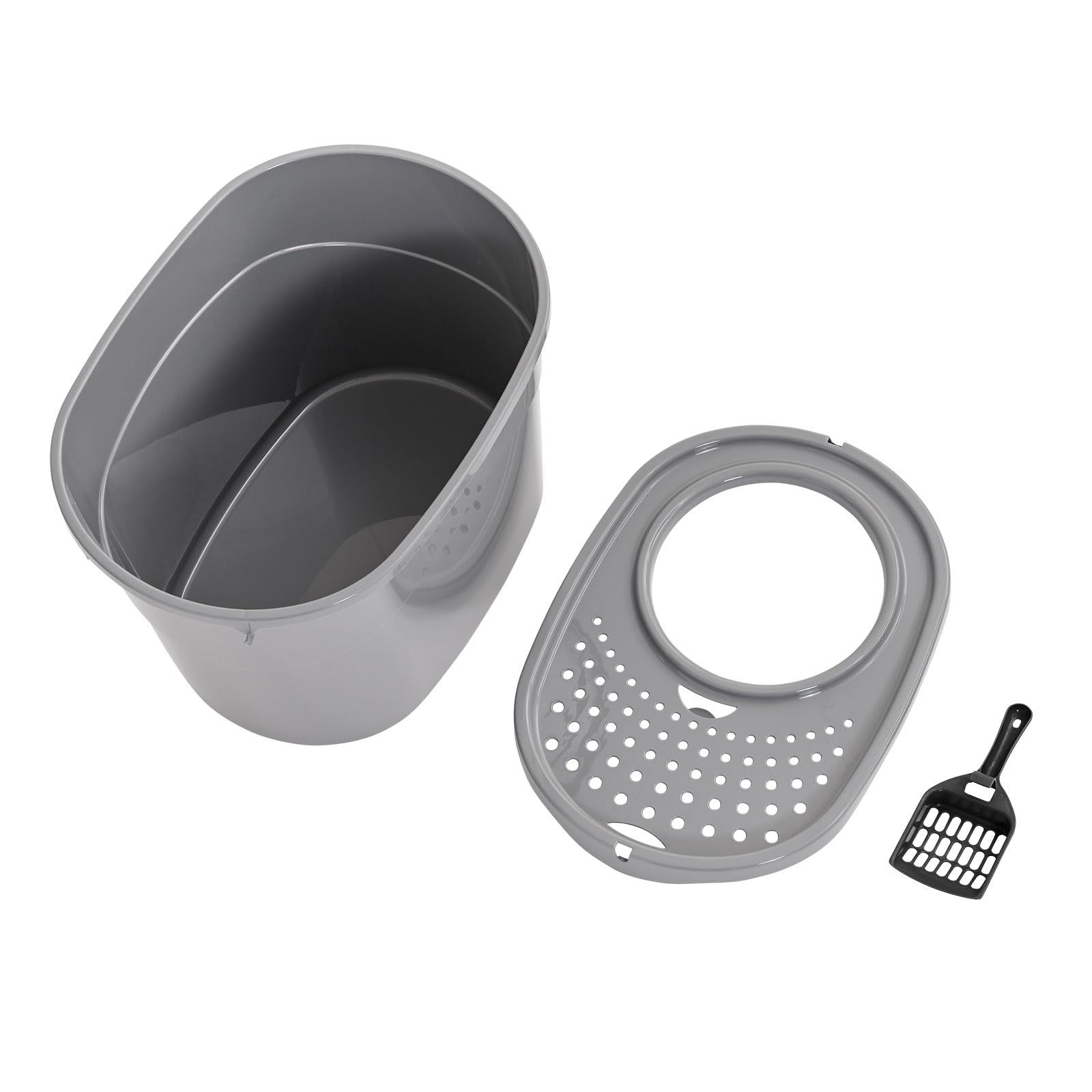 Amazon Basics Bac à litière nettoyage quotidien-gris, entretien simplifié.