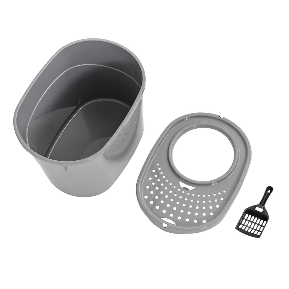 Amazon Basics Bac à litière nettoyage quotidien-gris, entretien simplifié.