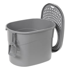 Amazon Basics Bac à litière plastique sans BPA-gris, matériau durable et recyclable.