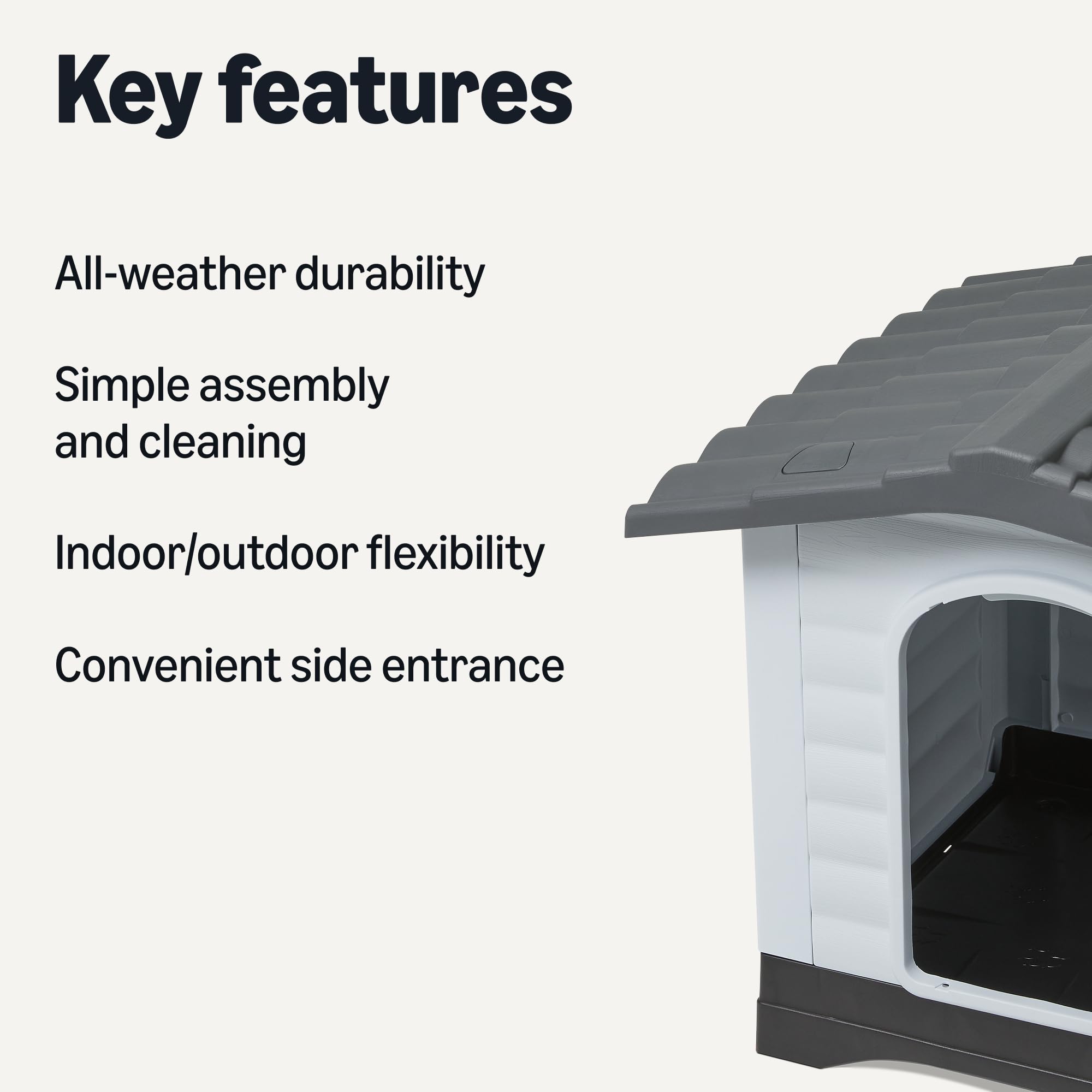 Maison Amazon Basics: porte latérale pratique pour l'entrée et le nettoyage