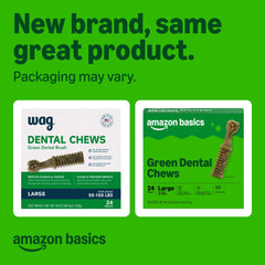 Texture des friandises Amazon Basics, idéale pour le nettoyage des dents lors de la mastication.