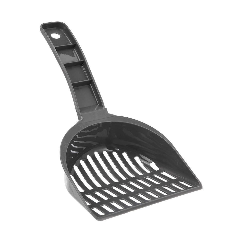Support gris durable d'Amazon Basics fixé sur la boîte à litière.
