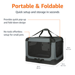 Amazon Basics poignée et sangle facilitent le transport même plié.