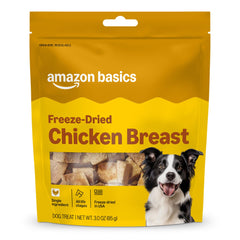 Friandises Amazon Basics, poulet séché, récompense naturelle pour chiens.
